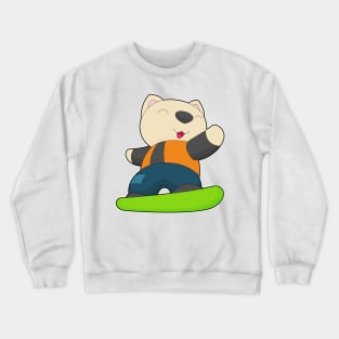 Cat Snowboard Winter sports Crewneck Sweatshirt